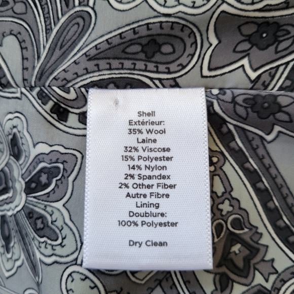 Talbots grey wool blend tweed jacket blazer 2-button single-breasted lined 12 - Picture 13 of 16